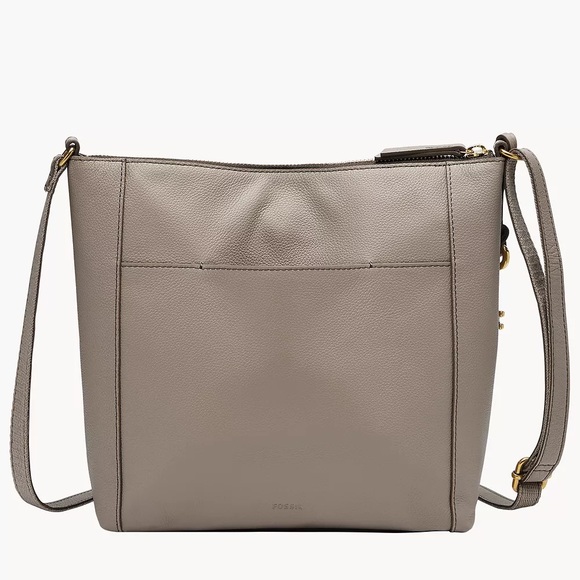 Fossil Tara Crossbody Bag Graystone Leather with zipper - Picture 2 of 11